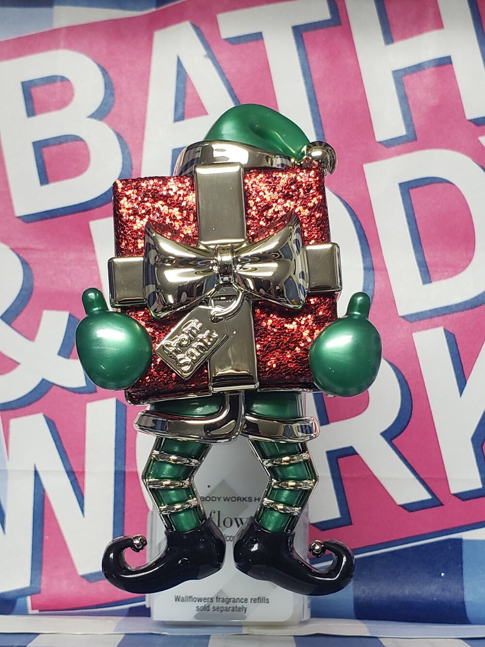 BBW Elf With Gift FROM SANTA Fragrance Wallflower Plug In Home Scent Decor